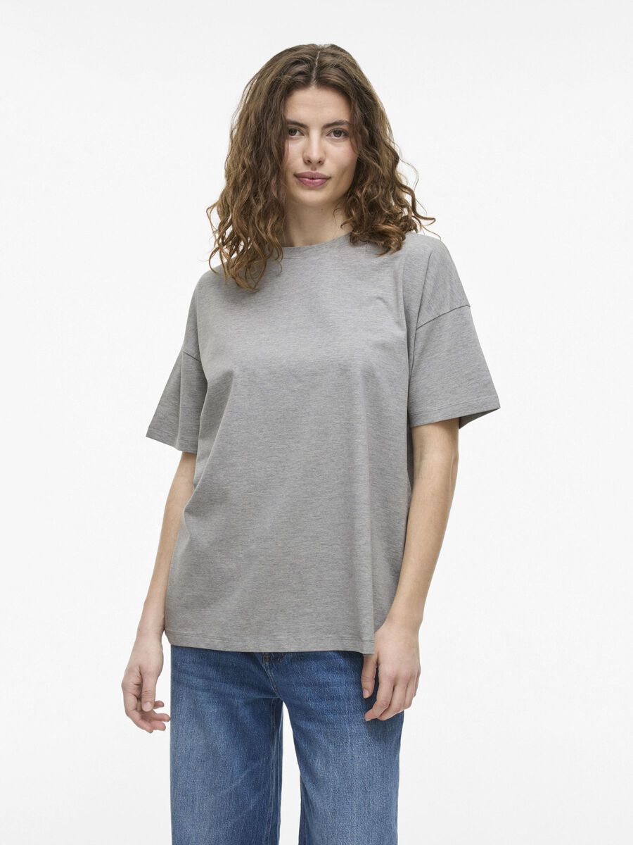VILA ÖVERDIMENSIONERAD T-SHIRT, Light Grey Melange, highres - 14107944_LightGreyMelange_003.jpg