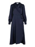 VILA LONG SLEEVED MIDI WRAP DRESS, Navy Blazer, highres - 14093784_NavyBlazer_001.jpg