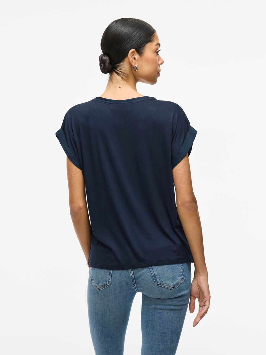VILA VIELLETTE TOP MET KORTE MOUWEN, Navy Blazer, highres - 14059563_NavyBlazer_004.jpg
