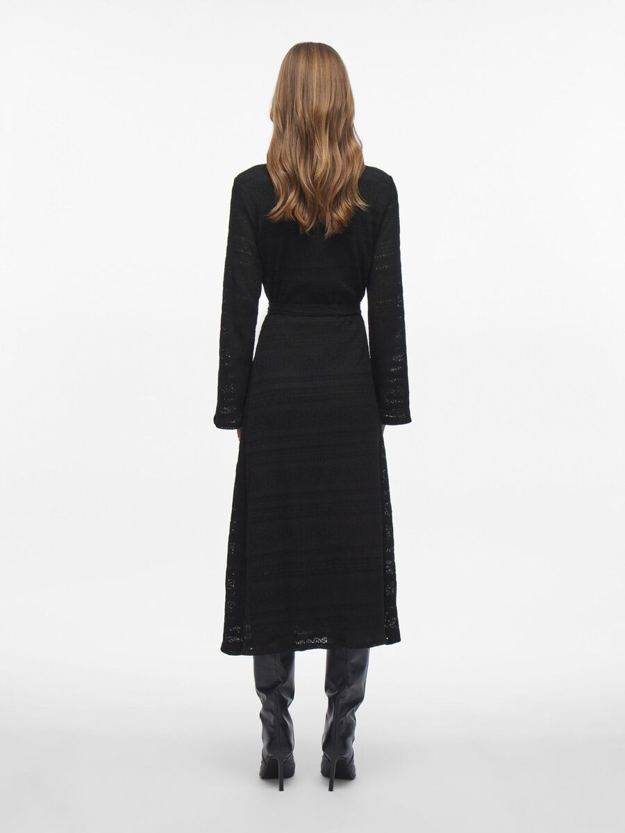 VILA LONG SLEEVED MIDI DRESS, Black, highres - 14107098_Black_004.jpg