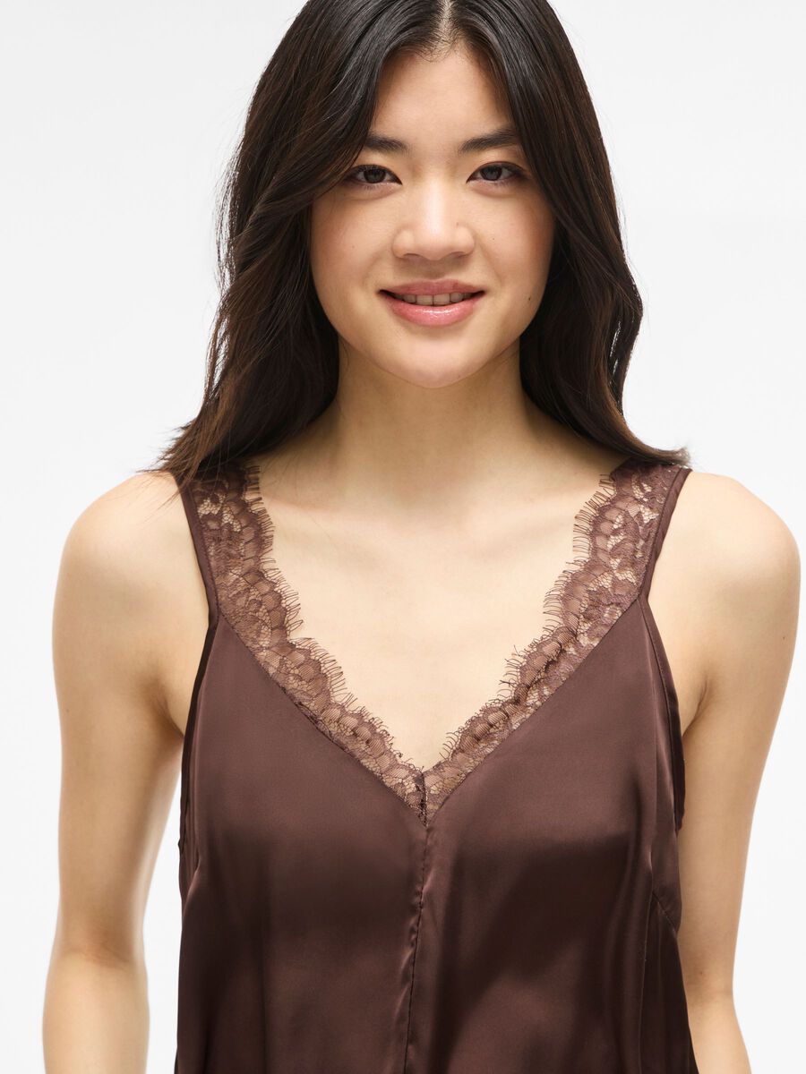 Carousel image - VISOFIE V-NECK SLEEVELESS TOP, Coffee Bean | 5