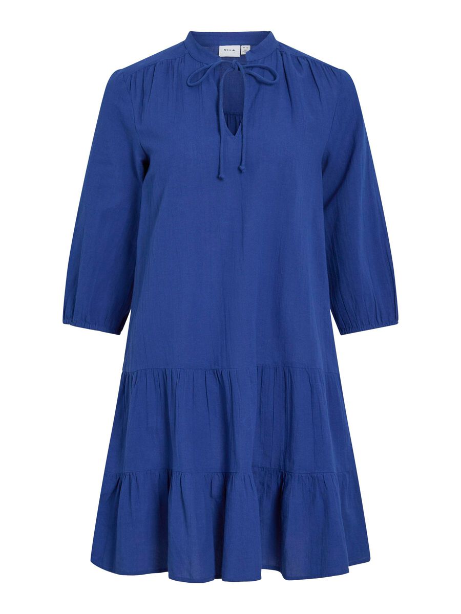 VILA VIPETRA 3/4 SLEEVED SHORT DRESS, Mazarine Blue, highres - 14109524_MazarineBlue_001.jpg