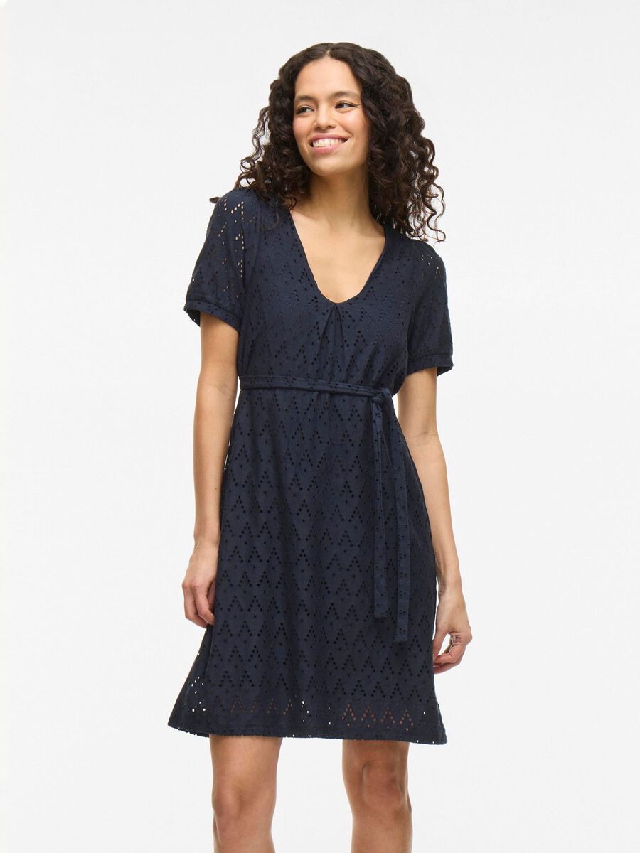 VILA MANGAS CORTAS VESTIDO CORTO, Navy Blazer, highres - 14104111_NavyBlazer_003.jpg