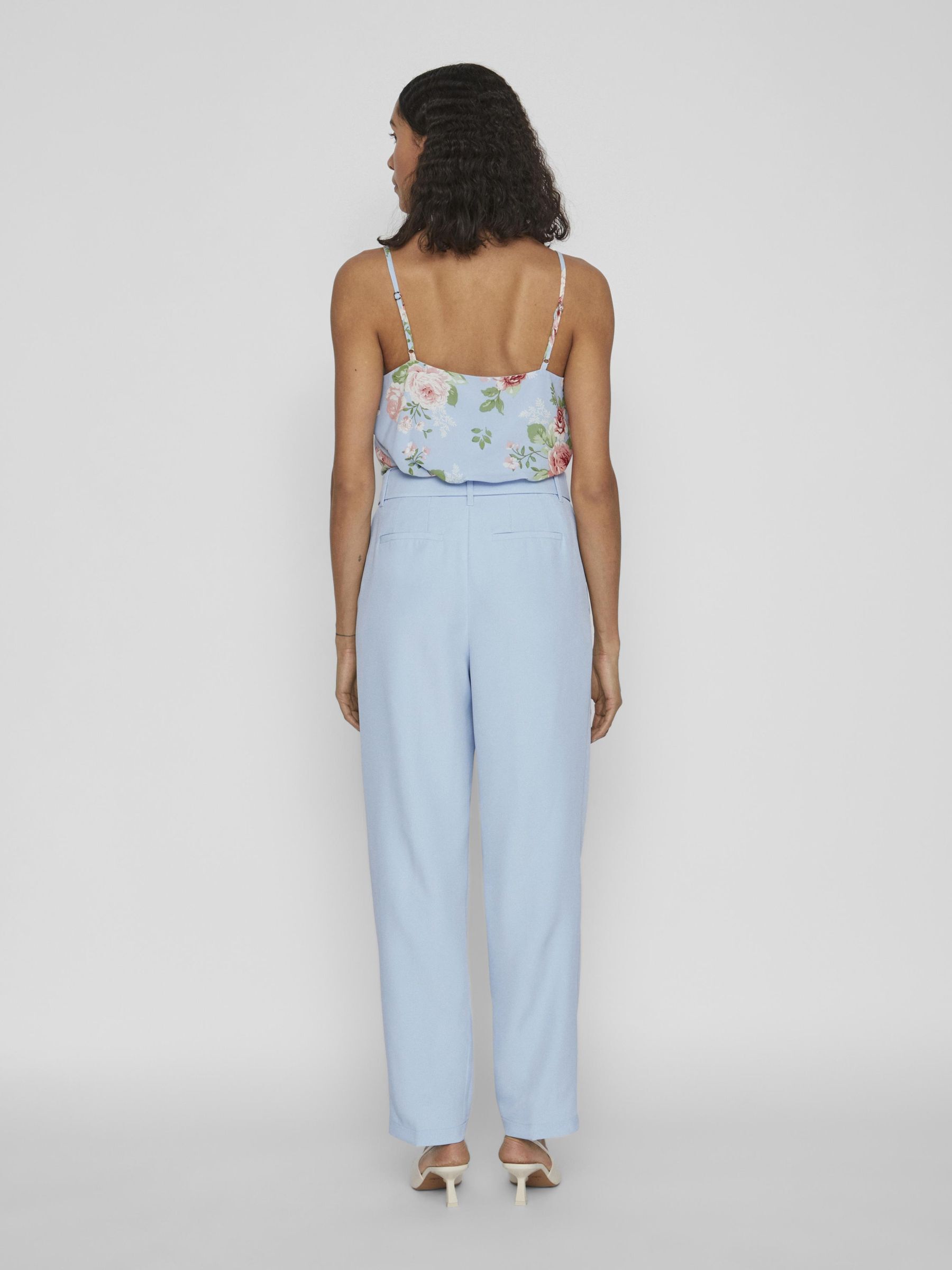 BELTED HIGH WAISTED TROUSERS Blue VILA