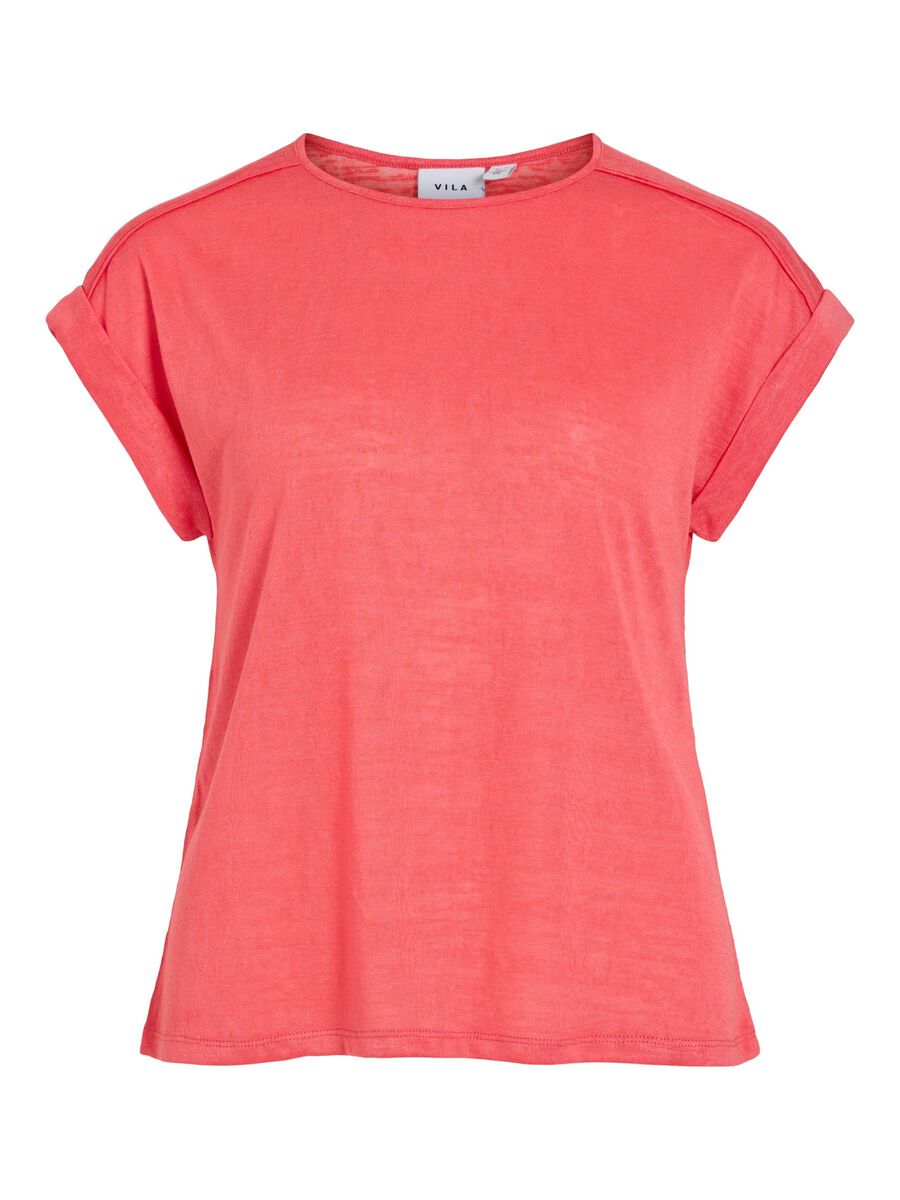 VILA ROUND NECK SHORT SLEEVED TOP, Dubarry, highres - 14105228_Dubarry_001.jpg