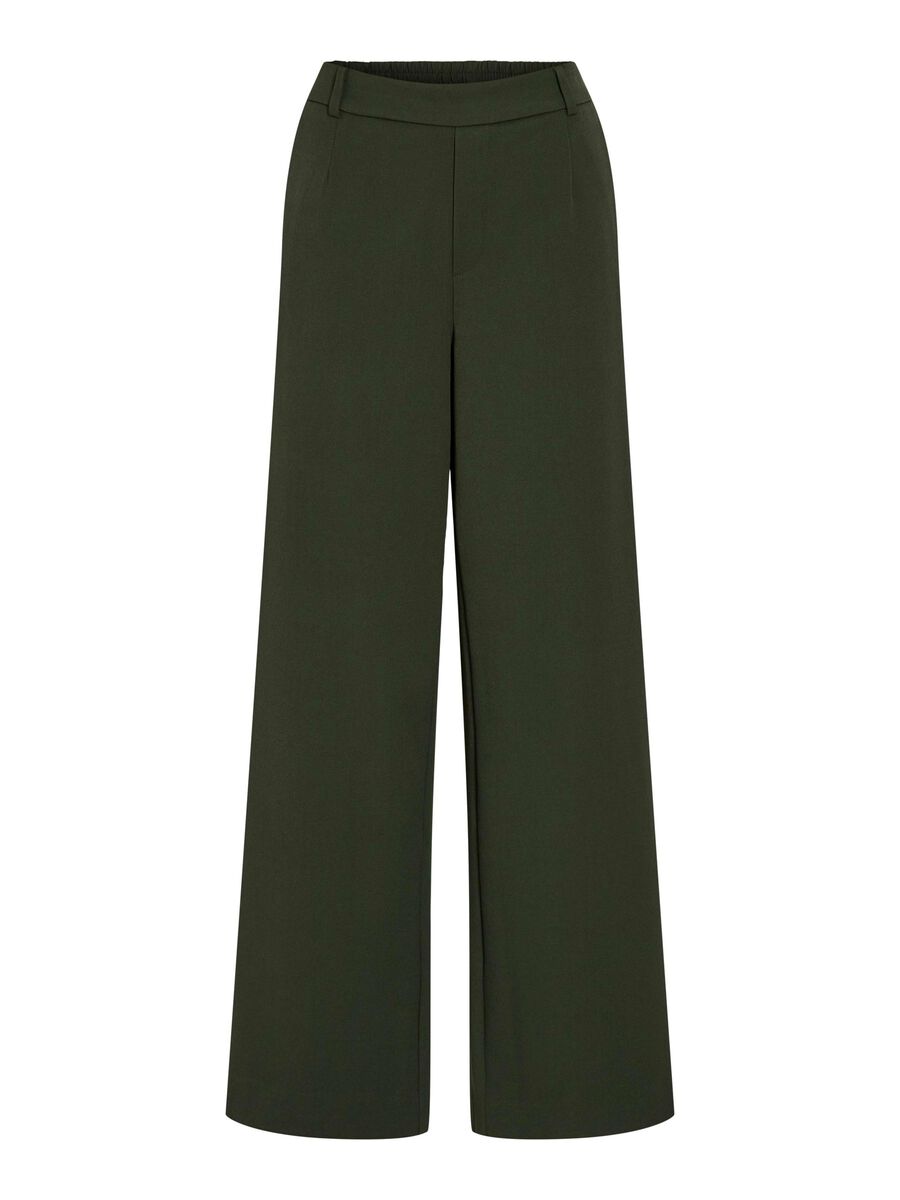 VILA VIVARONE HIGH WAIST WIDE-LEG TROUSERS, Kombu Green, highres - 14087407_KombuGreen_001.jpg