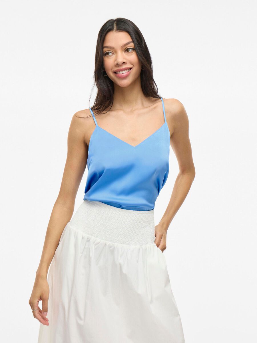 VILA V-NECK STRAP TOP, Blissful Blue, highres - 14109691_BlissfulBlue_003.jpg