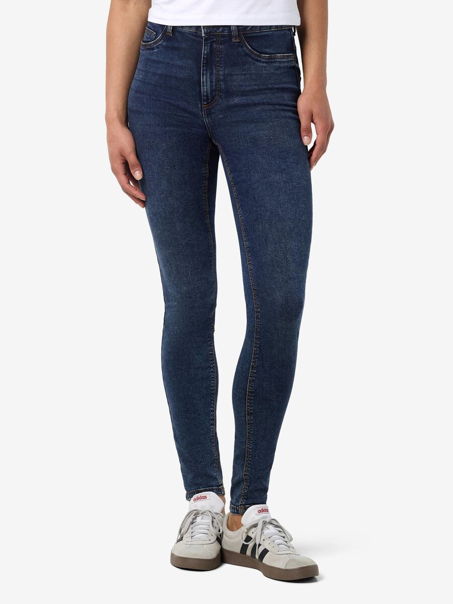 Noisy May NMCALLIE SKINNY FIT JEANS, Dark Blue Denim, highres - 27031755_DarkBlueDenim_003.jpg