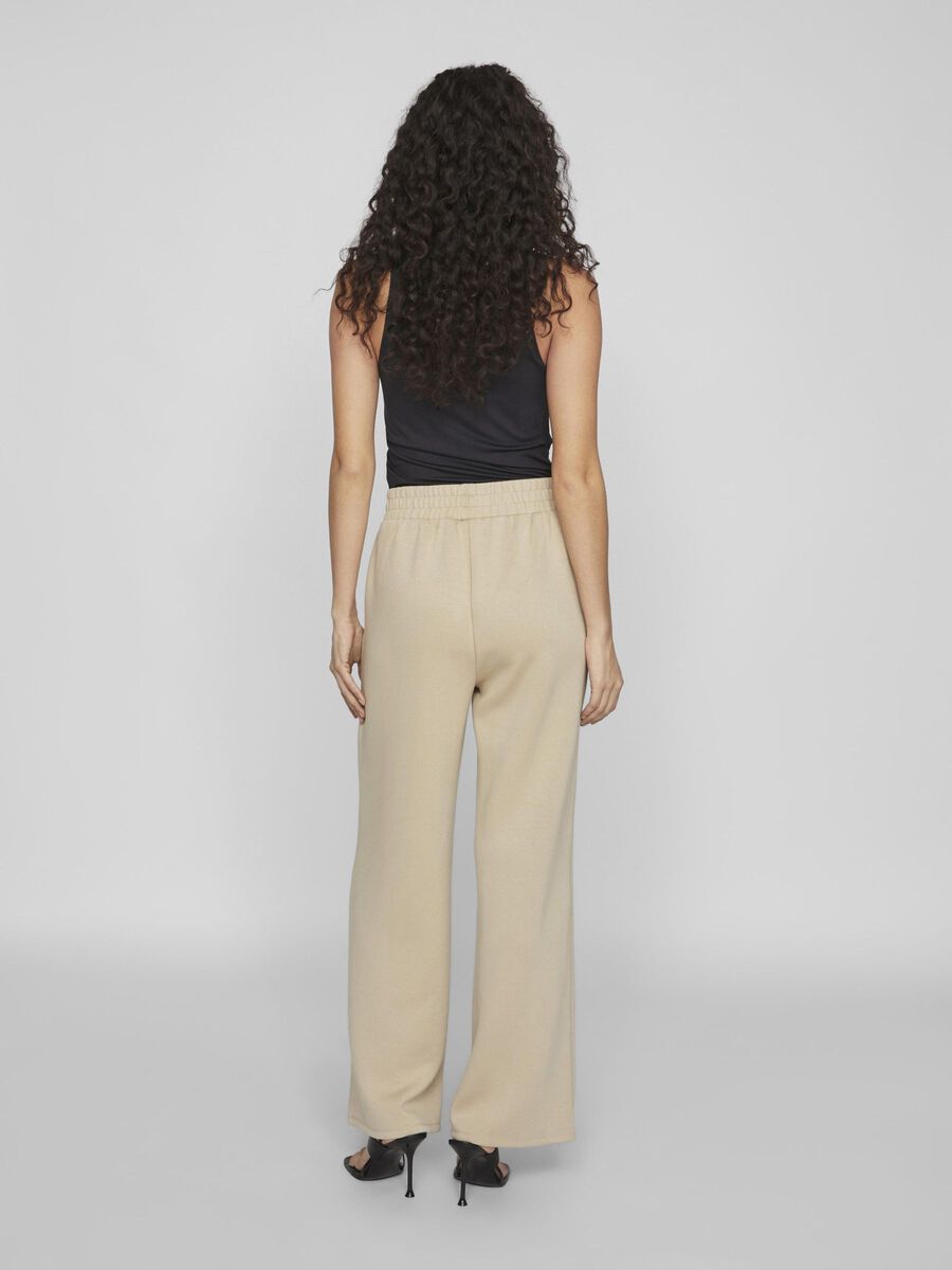 VILA CINTURA ALTA PANTALONES DE PIERNA ANCHA, Feather Gray, highres - 14100439_FeatherGray_004.jpg