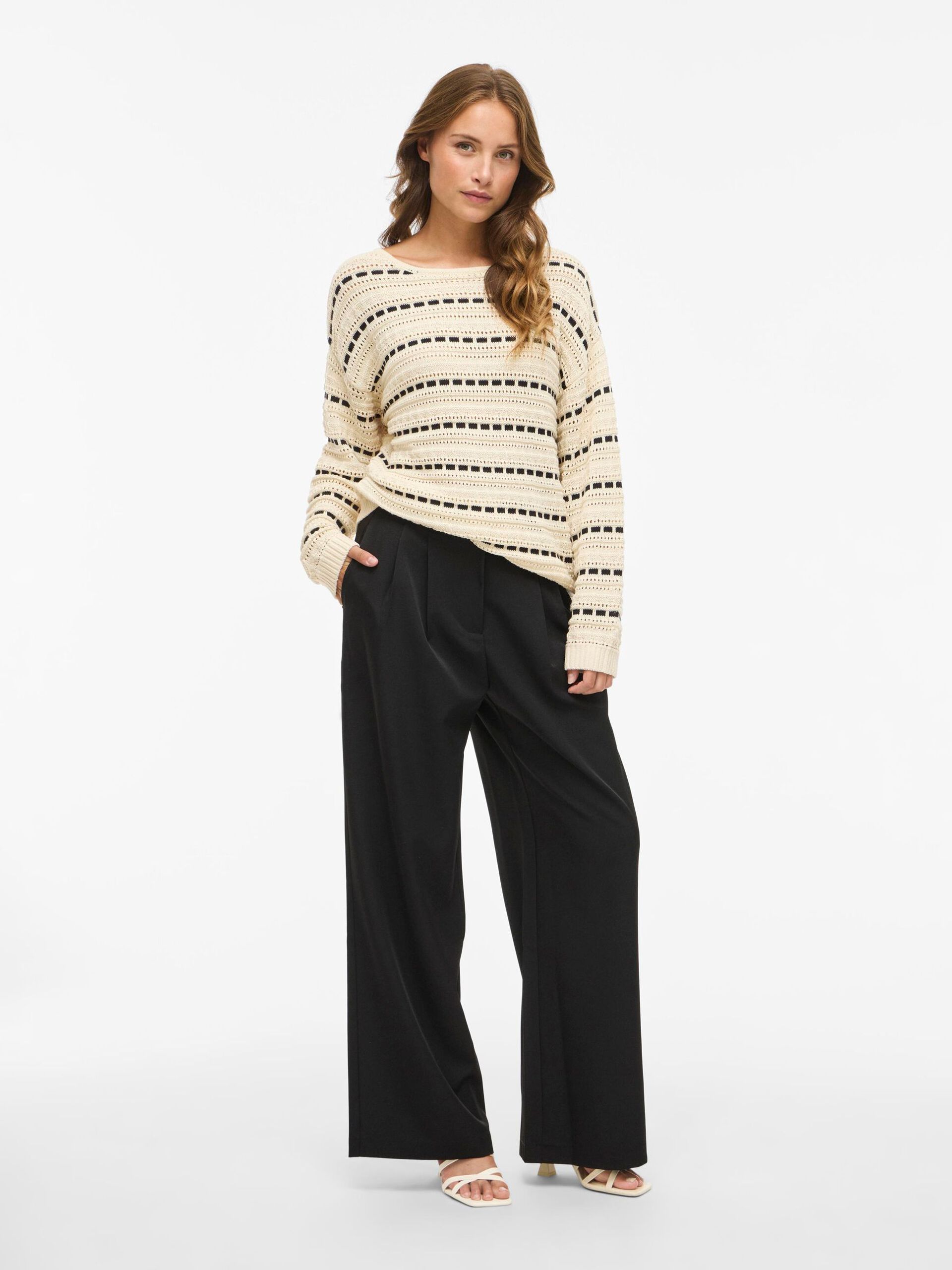 Carousel image - VIMARIAN POINTELLE KNITTED PULLOVER, Birch | 4