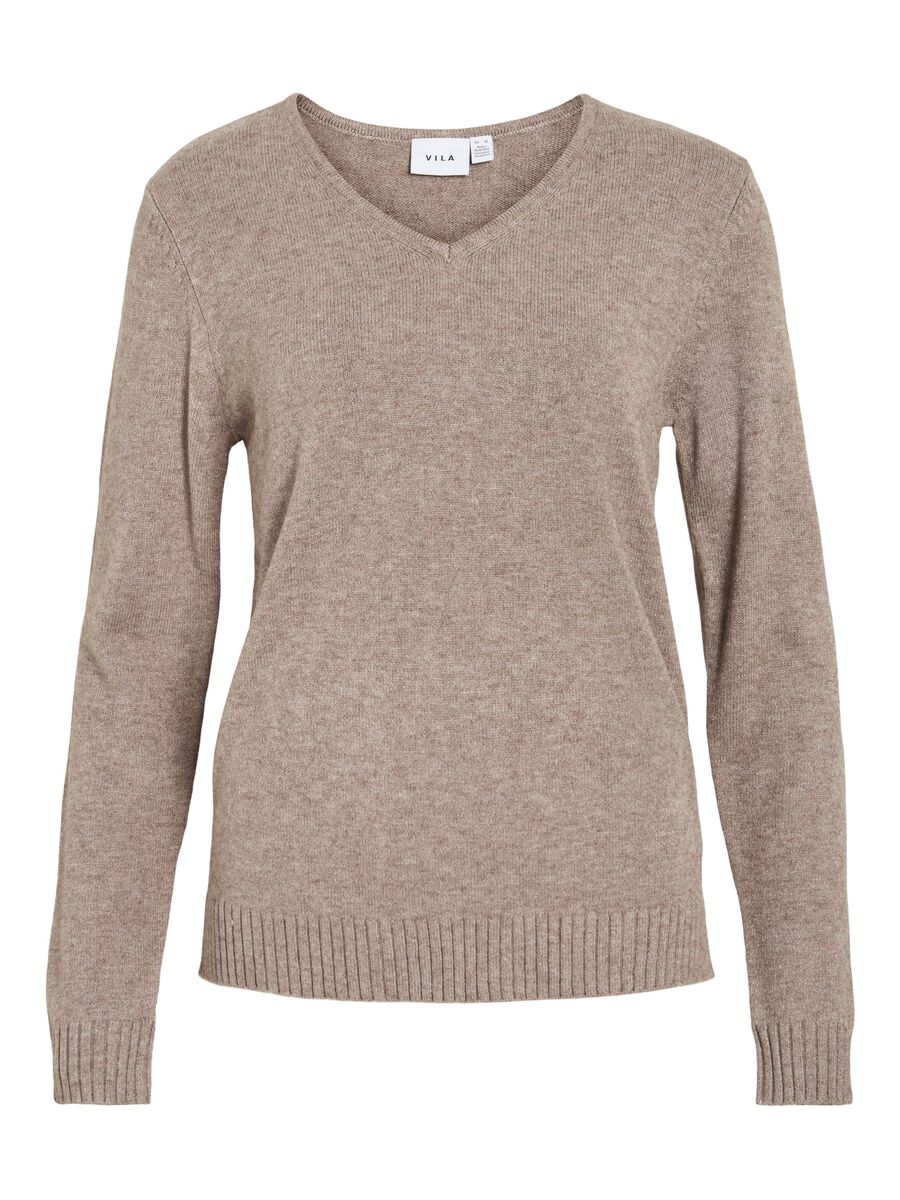 VILA VIRIL - COL EN V PULL EN MAILLE, Falcon, highres - 14042769_Falcon_585010_001.jpg