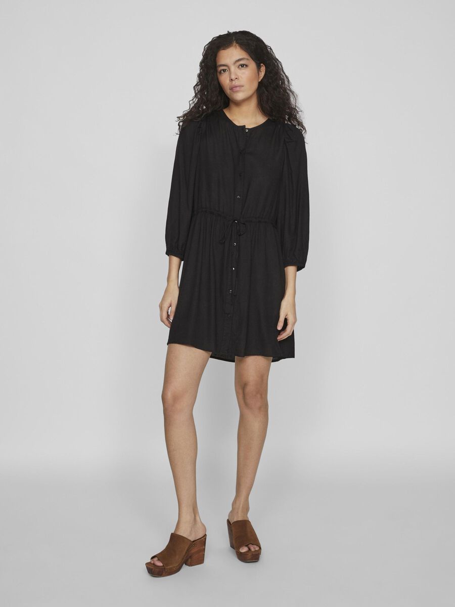 VILA TIE WAIST SHORT DRESS, Black, highres - 14089611_Black_003.jpg