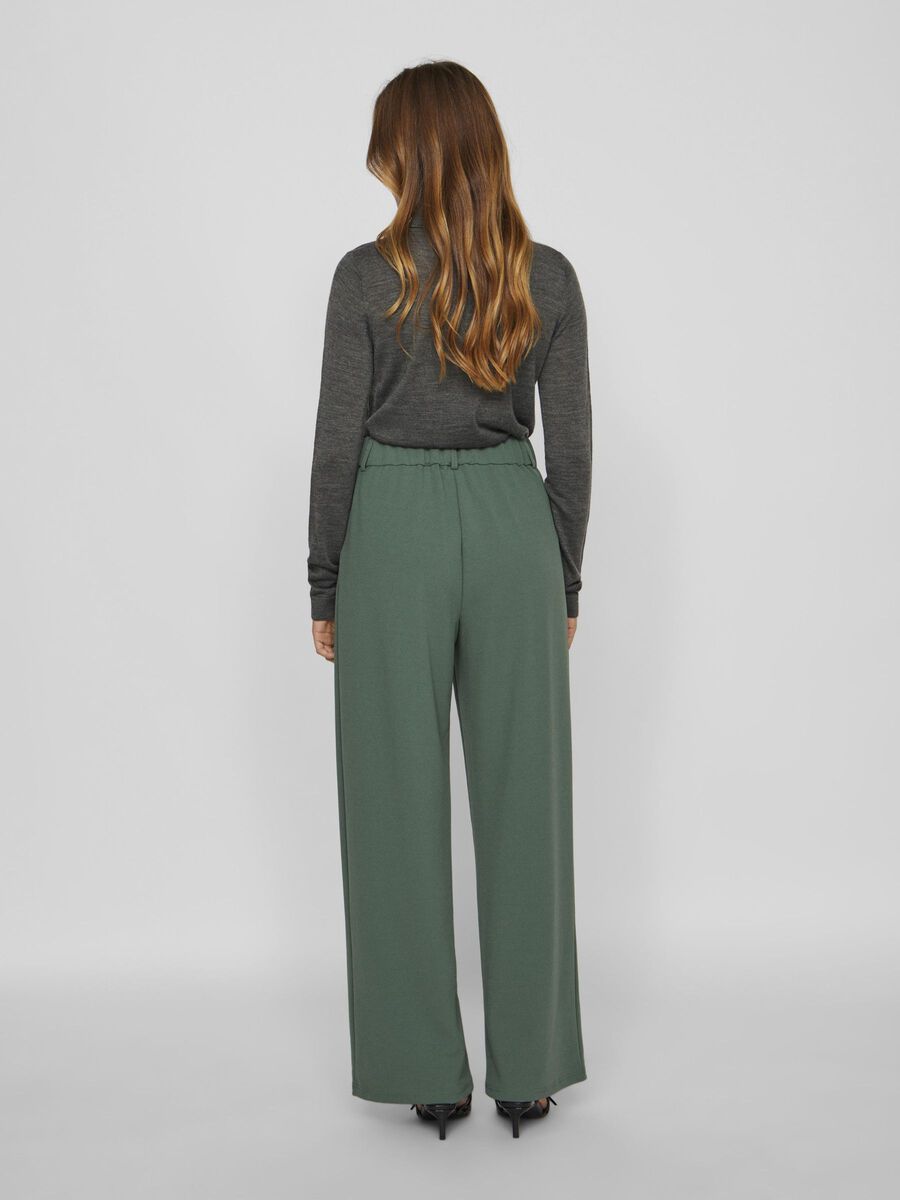 VILA HIGH WAISTED WIDE-LEG TROUSERS, Duck Green, highres - 14106568_DuckGreen_1180294_004.jpg