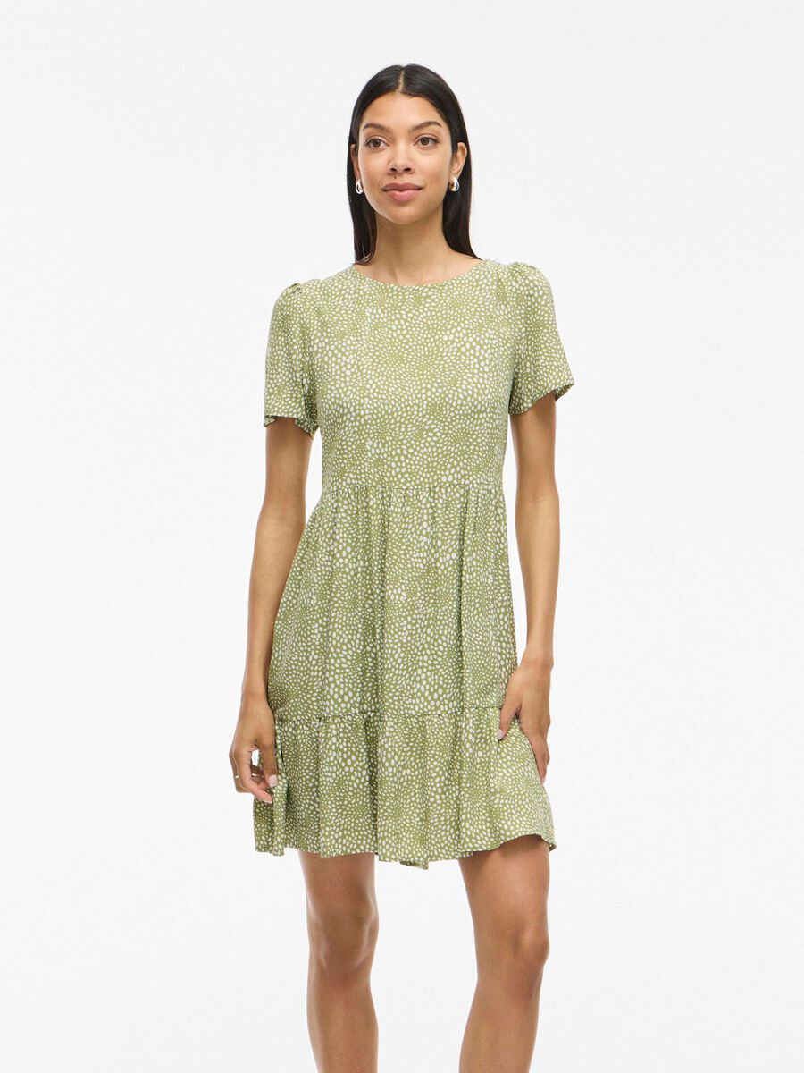 VILA SHORT SLEEVED KNEE-LENGTH DRESS, Sage, highres - 14067408_Sage_1217804_003.jpg