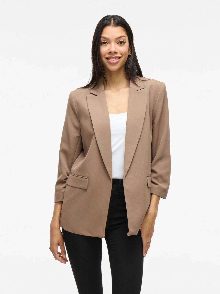 VILA 3/4-SLEEVED BLAZER, Fossil, highres - 14109496_Fossil_003.jpg