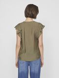 VILA RUFFLE SHORT SLEEVED TOP, Dusty Olive, highres - 14098558_DustyOlive_004.jpg