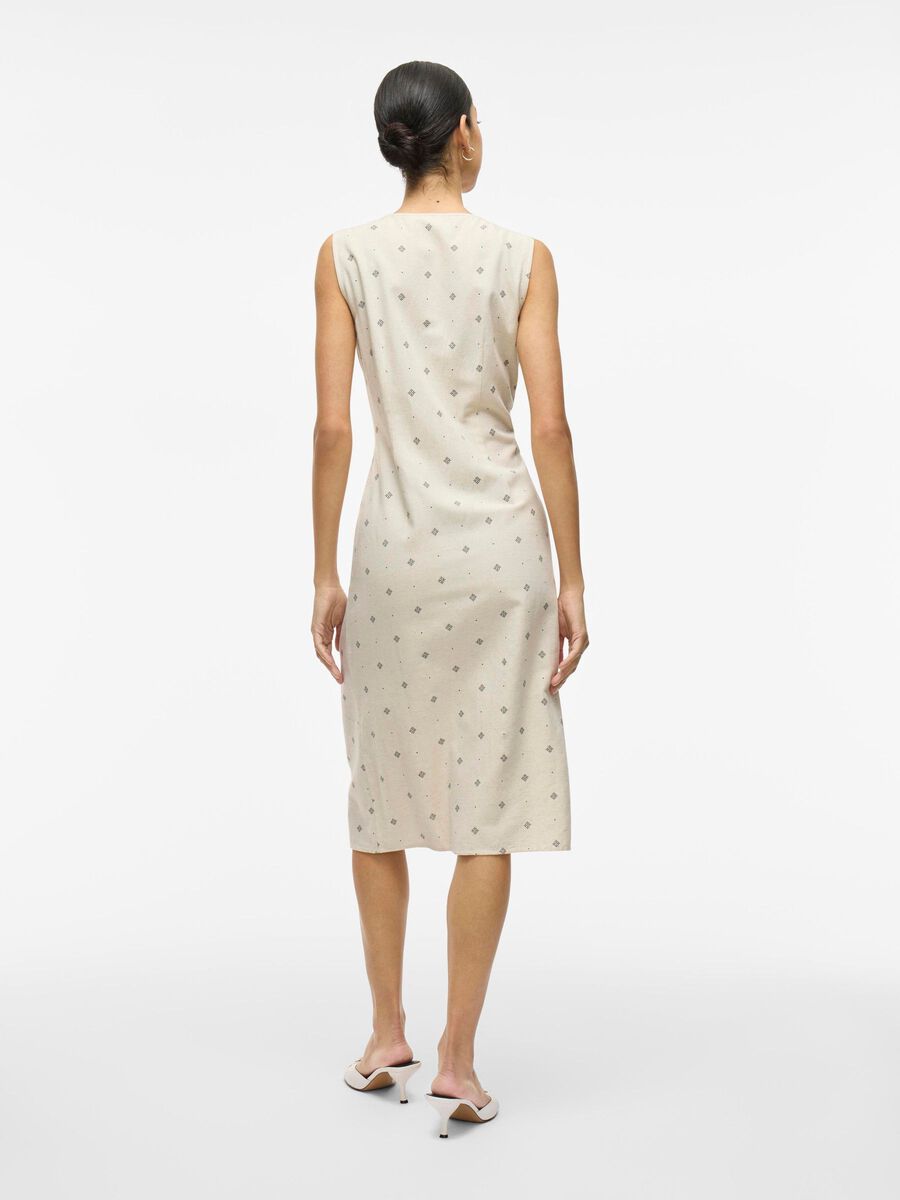 VILA SLEEVELESS MIDI DRESS, Super Light Natural Melan, highres - 14105079_SuperLightNaturalMelan_1191684_004.jpg