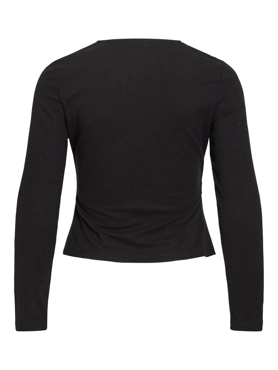 Product carousel image - VIANNI V-HALS TOP MET LANGE MOUWEN, Black | 2