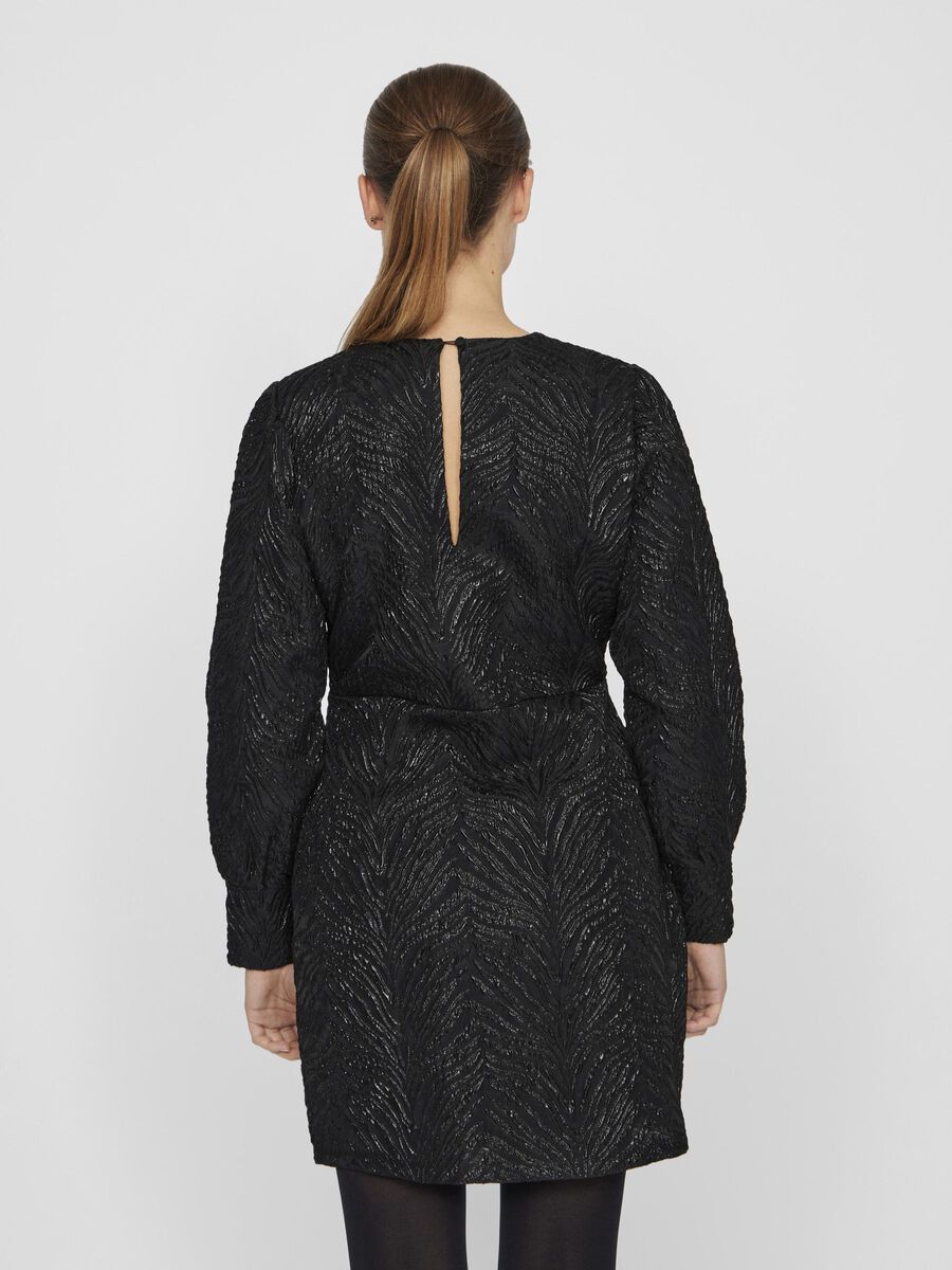 VILA LONG SLEEVED SHORT DRESS, Black Beauty, highres - 14101084_BlackBeauty_004.jpg