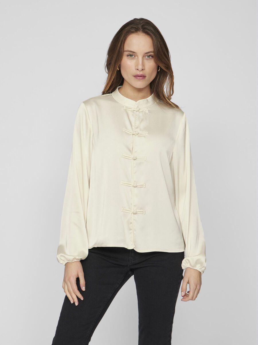VILA HIGH NECK TOP MED LANGE ÆRMER, Birch, highres - 14108466_Birch_003.jpg