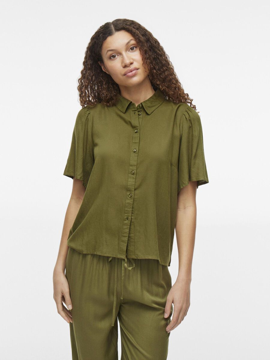 VILA SHORT SLEEVED SHIRT, Capulet Olive, highres - 14102507_CapuletOlive_003.jpg