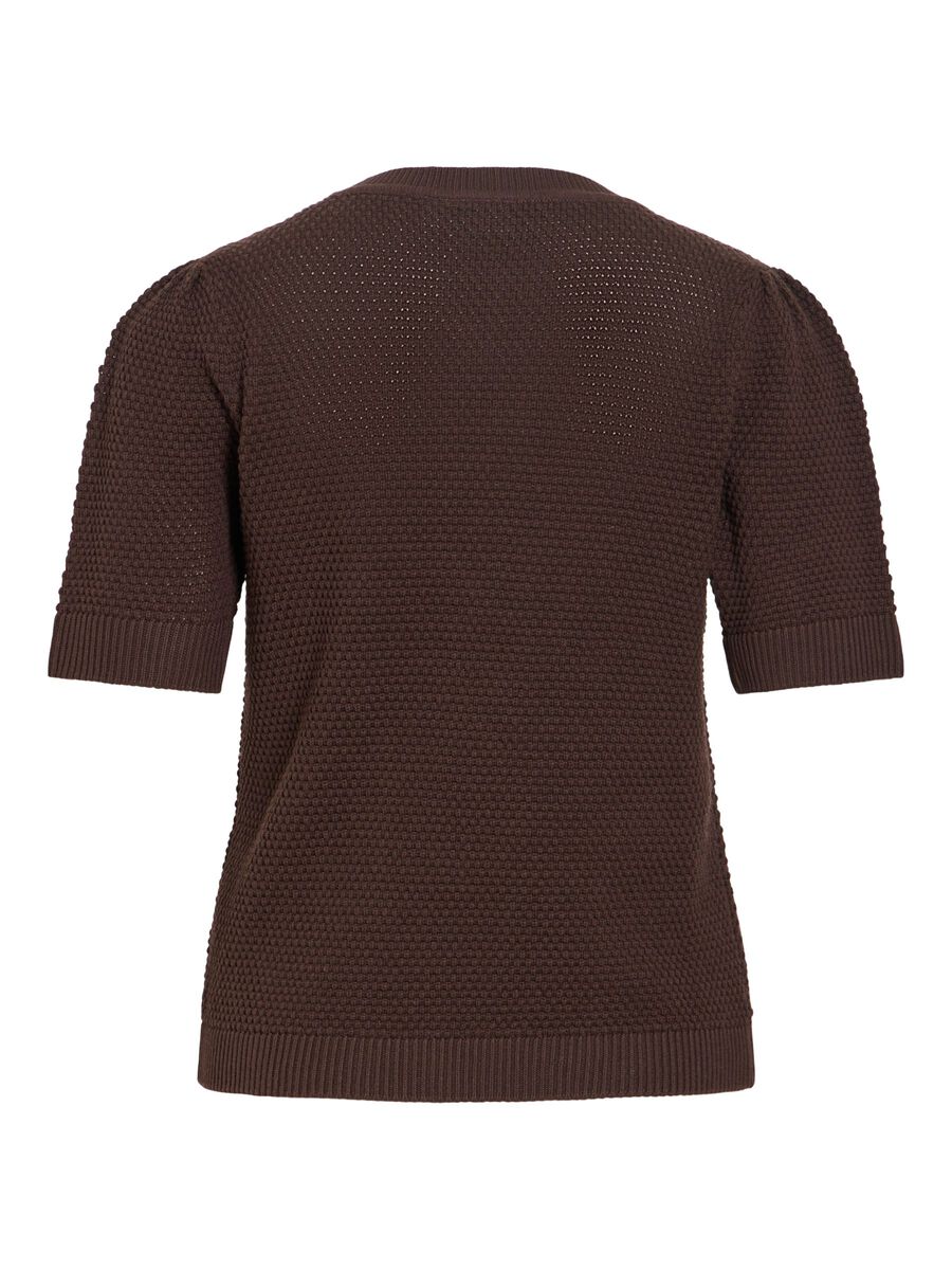 Product carousel image - SHORT-SLEEVED KNITTED TOP, Coffee Bean | 2