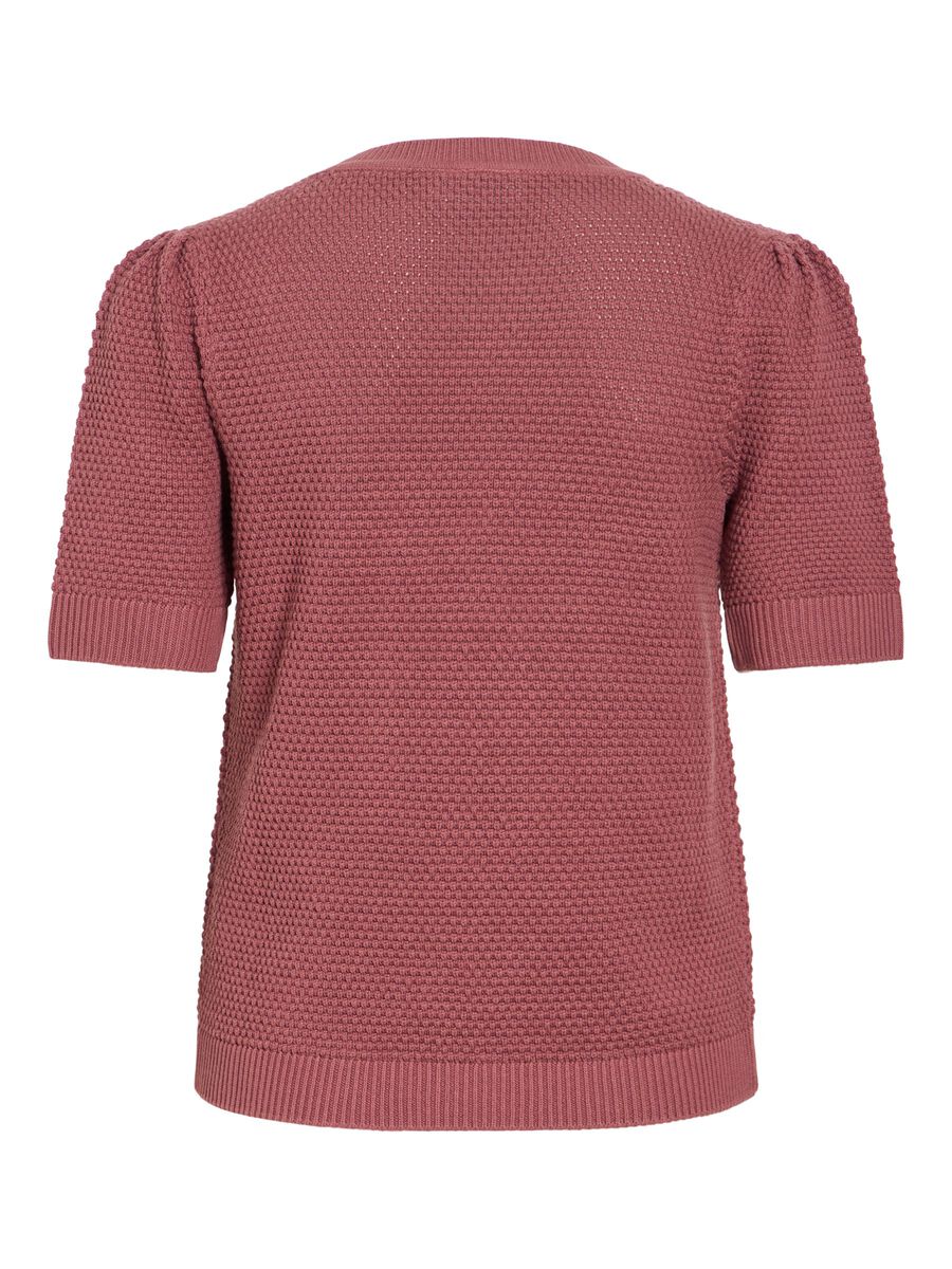 Product carousel image - SHORT-SLEEVED KNITTED TOP, Rose Brown | 2