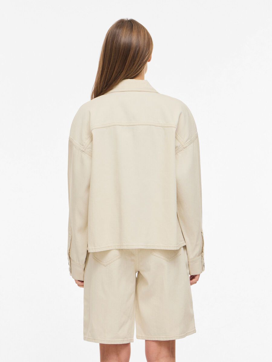 Product carousel image - VIMAJ BUTTONED DENIM JACKET, Ecru | 2