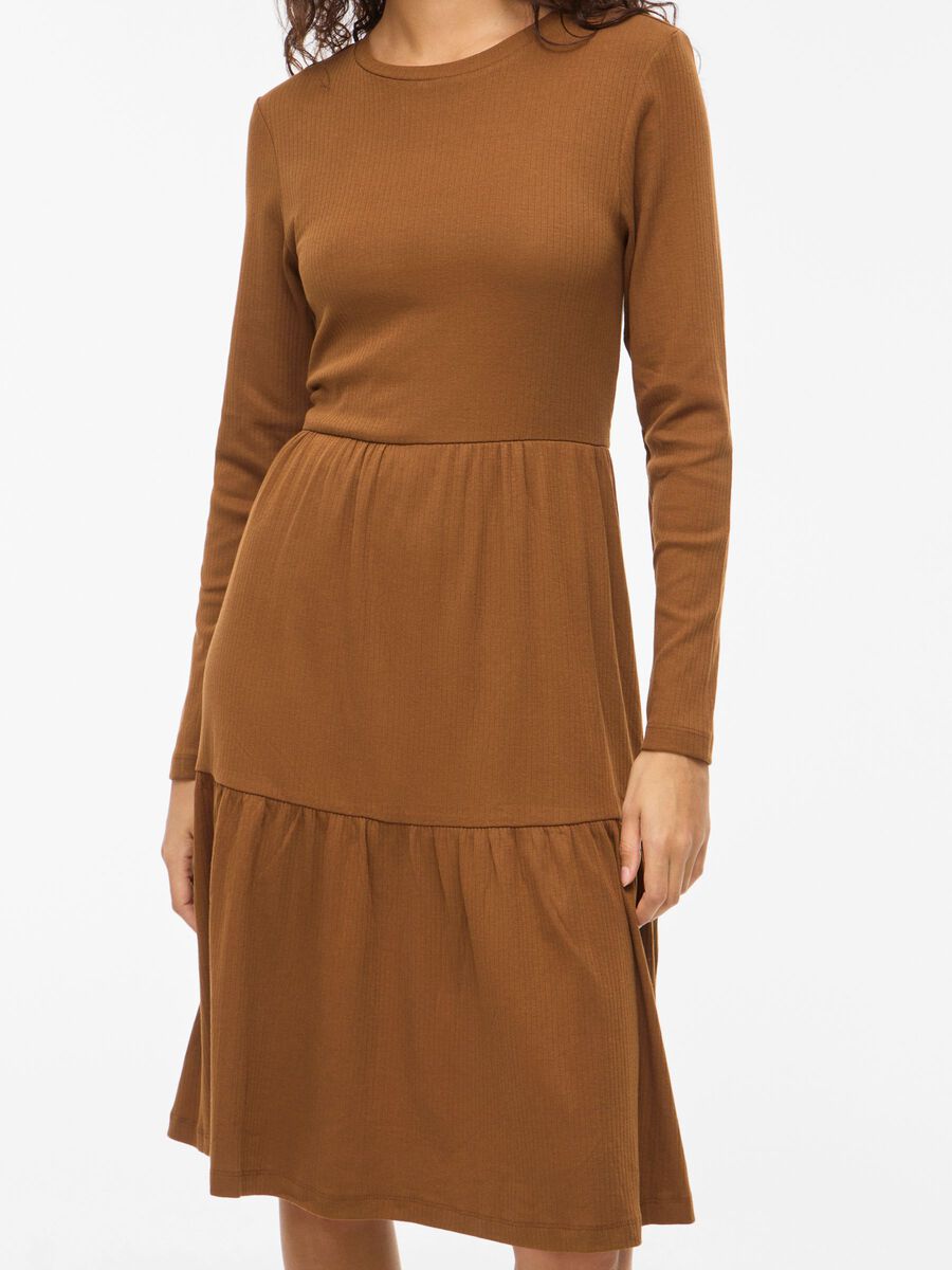 Carousel image - LONG SLEEVED KNEE-LENGTH DRESS, Toffee | 5