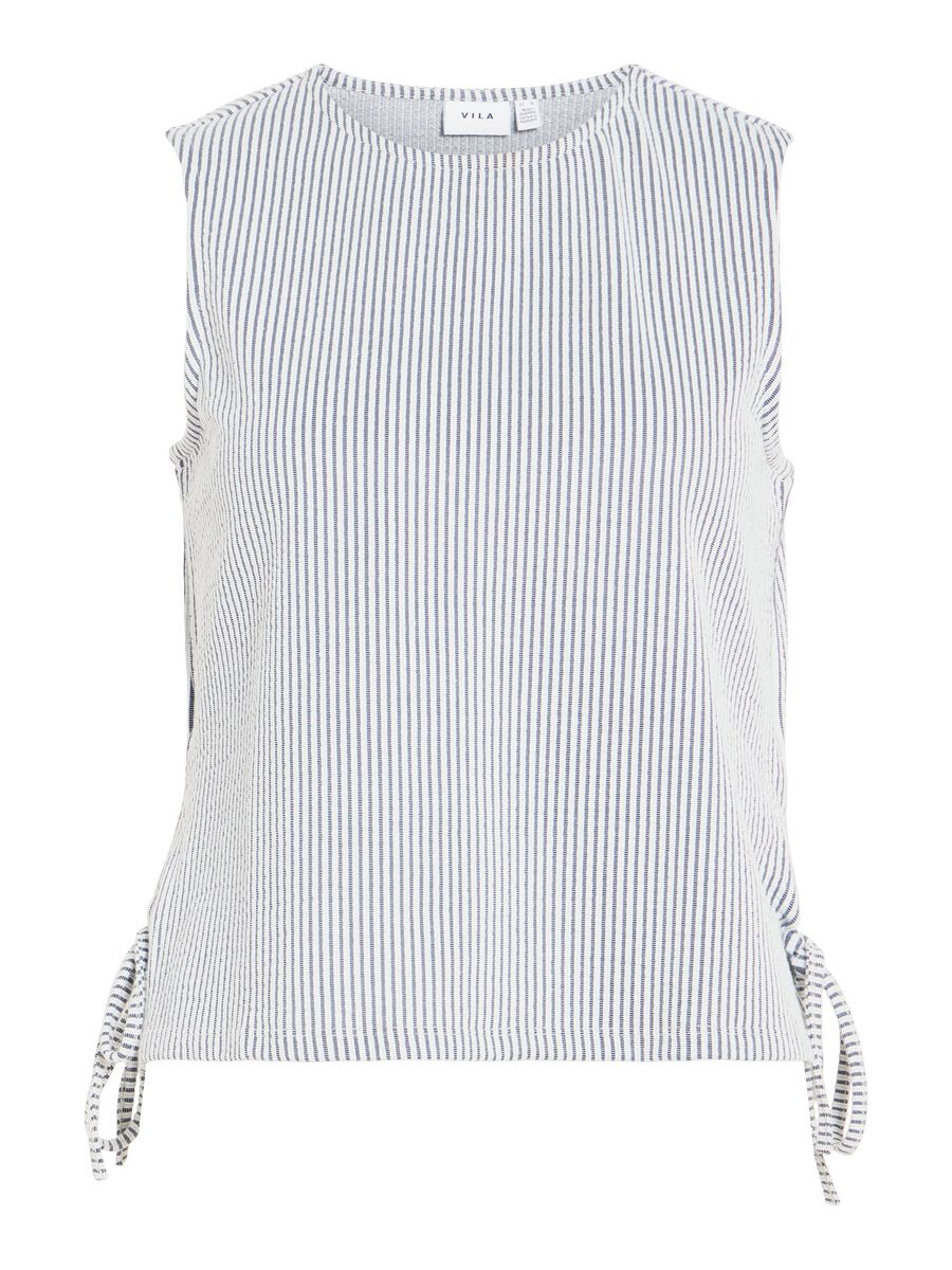 Product carousel image - ROUND NECK SLEEVELESS TOP, Navy Blazer | 2