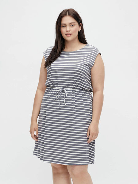 Vila CURVE - CAP SLEEVED MINI DRESS, Medium Grey Melange, highres - 14074450_MediumGreyMelange_935696_003.jpg
