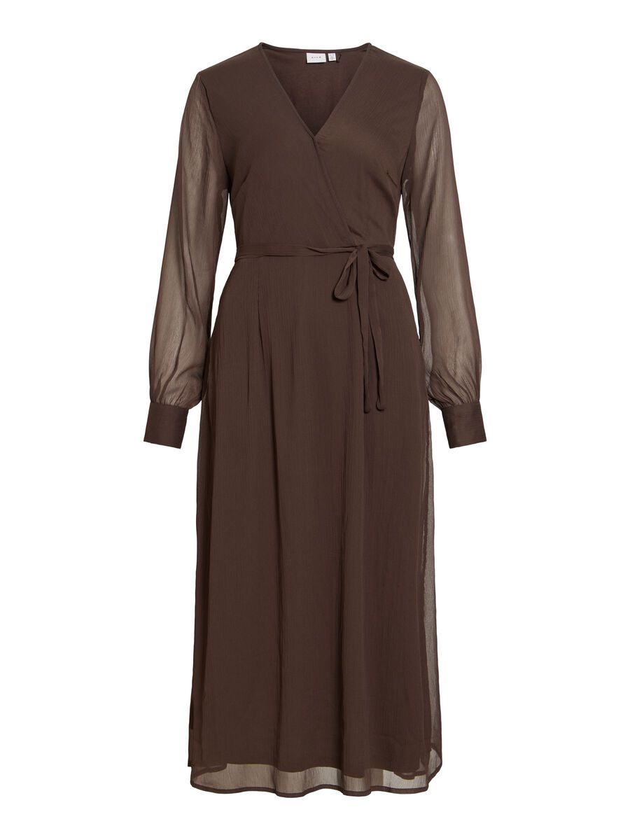 Product carousel image - VIFALIA LONG SLEEVED MIDI DRESS, Coffee Bean | 1