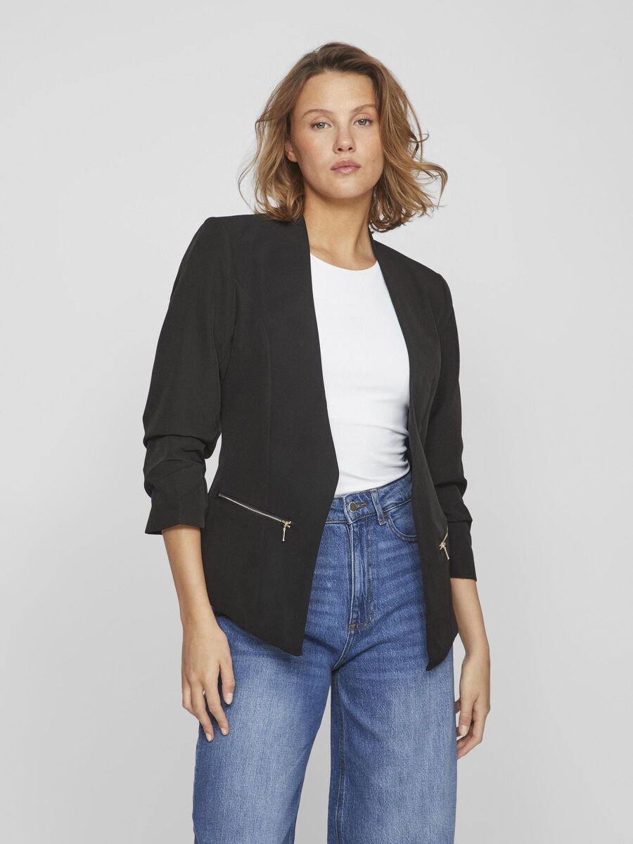 VILA VIJOY MANGAS 3/4 BLAZER, Black, highres - 14058873_Black_003.jpg