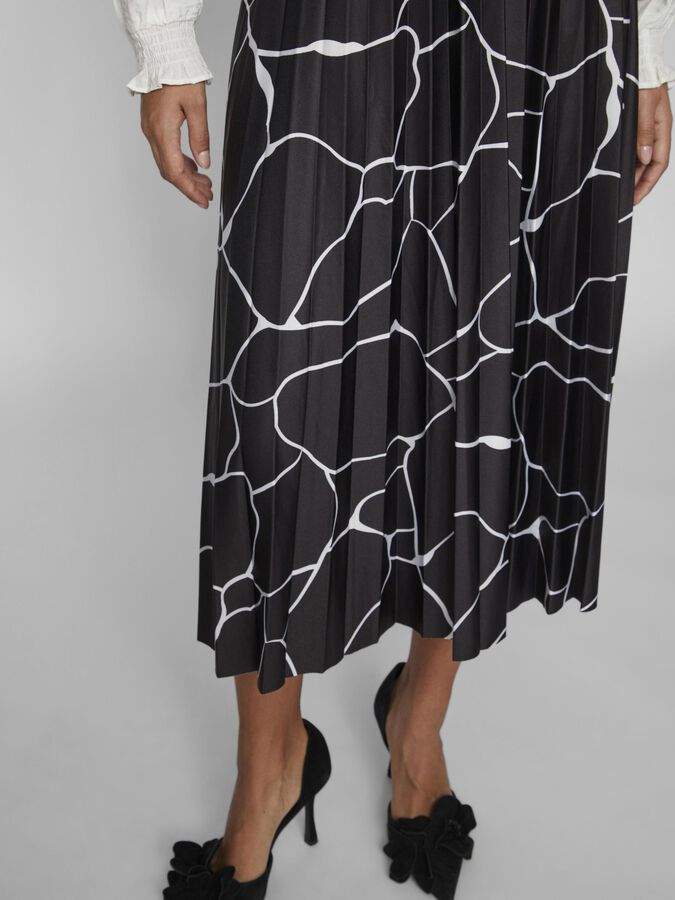 Black Pleated Midi Skirt (3103351)