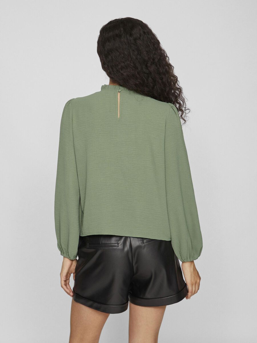 VILA HIGH NECK LONG SLEEVED TOP, Laurel Wreath, highres - 14100764_LaurelWreath_004.jpg