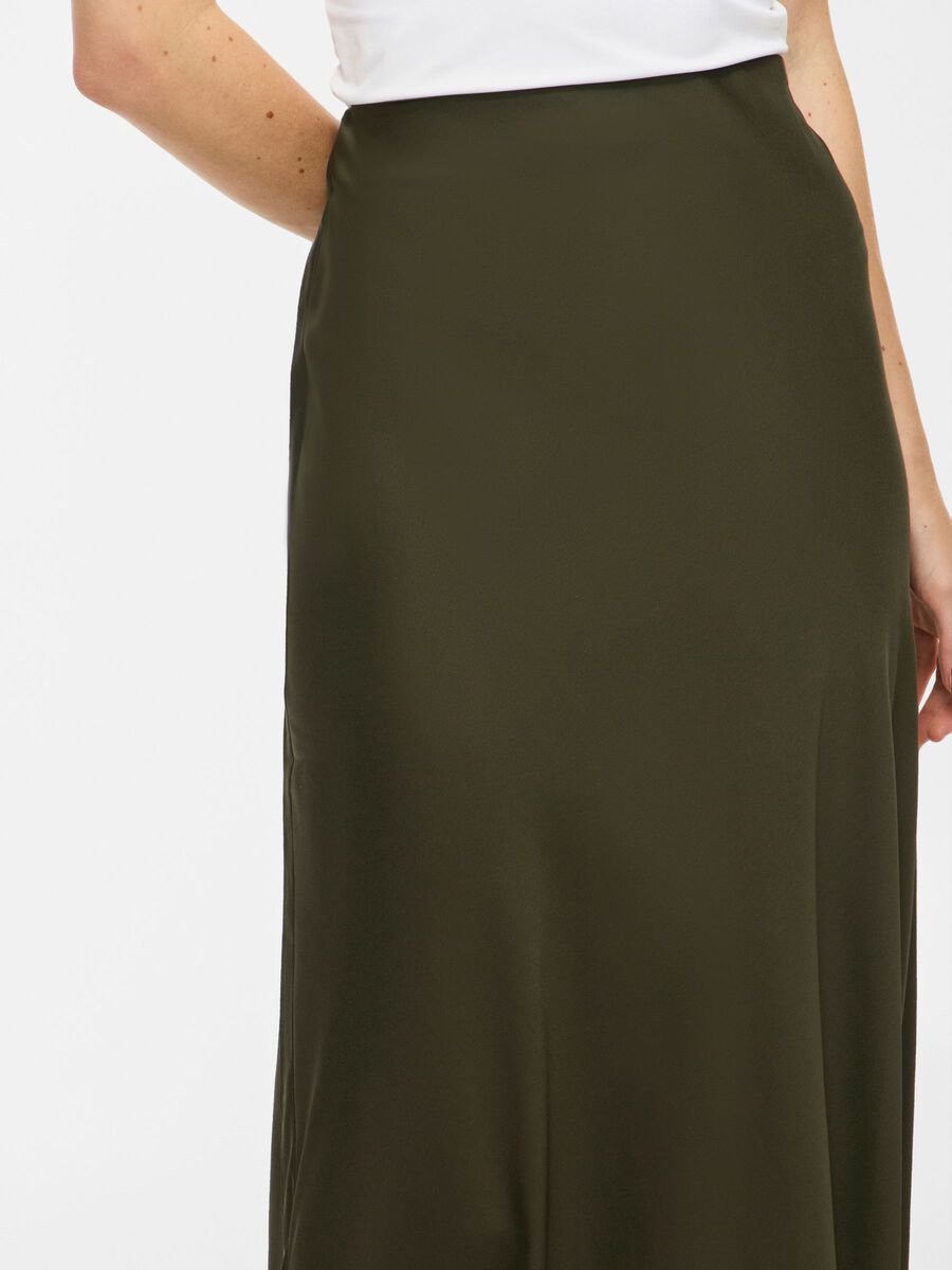 Carousel image - VIELLETTE HIGH WAIST MIDI SKIRT, Forest Night | 3