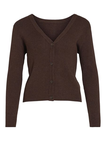 Vila BUTTONED KNITTED CARDIGAN, Shaved Chocolate, highres - 14084327_ShavedChocolate_1038812_001.jpg