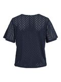 VILA VIDELAIA V-NECK SHORT SLEEVED SHIRT, Navy Blazer, highres - 14106624_NavyBlazer_002.jpg