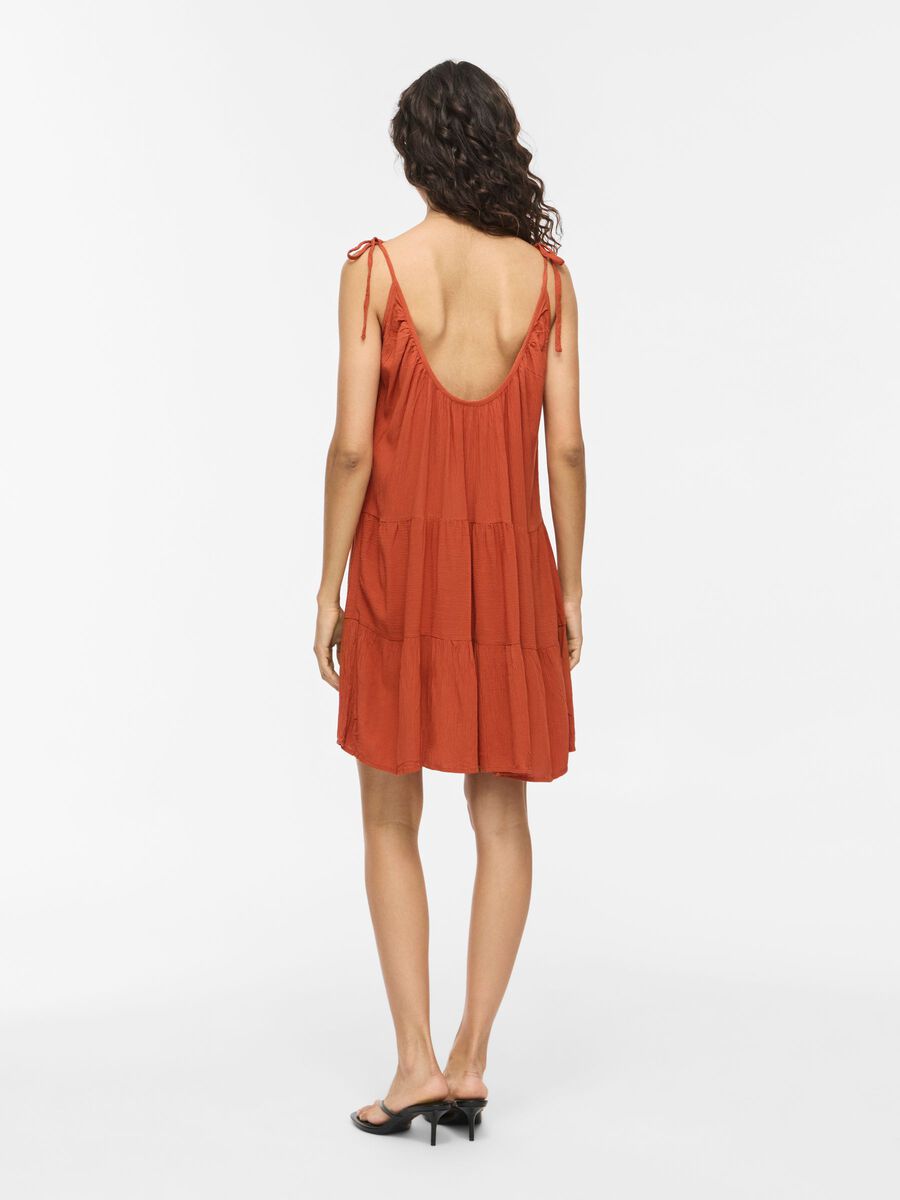 Product carousel image - VIJINKE STRAP SHORT DRESS, Burnt Brick | 2