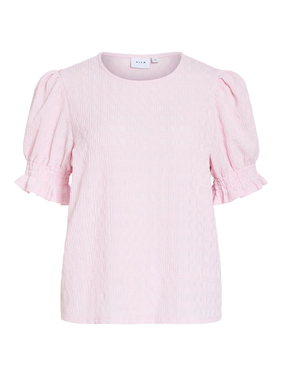 Product carousel image - VIDRETE ROUND NECK SHORT SLEEVED TOP, Cherry Blossom | 1