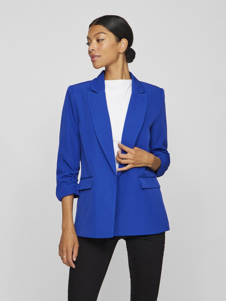 VILA 3/4-ÆRMET BLAZER, Mazarine Blue, highres - 14106705_MazarineBlue_003.jpg