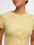 VILA BUTTONED SHORT SLEEVED TOP, Pale Banana, highres - 14105092_PaleBanana_006.jpg