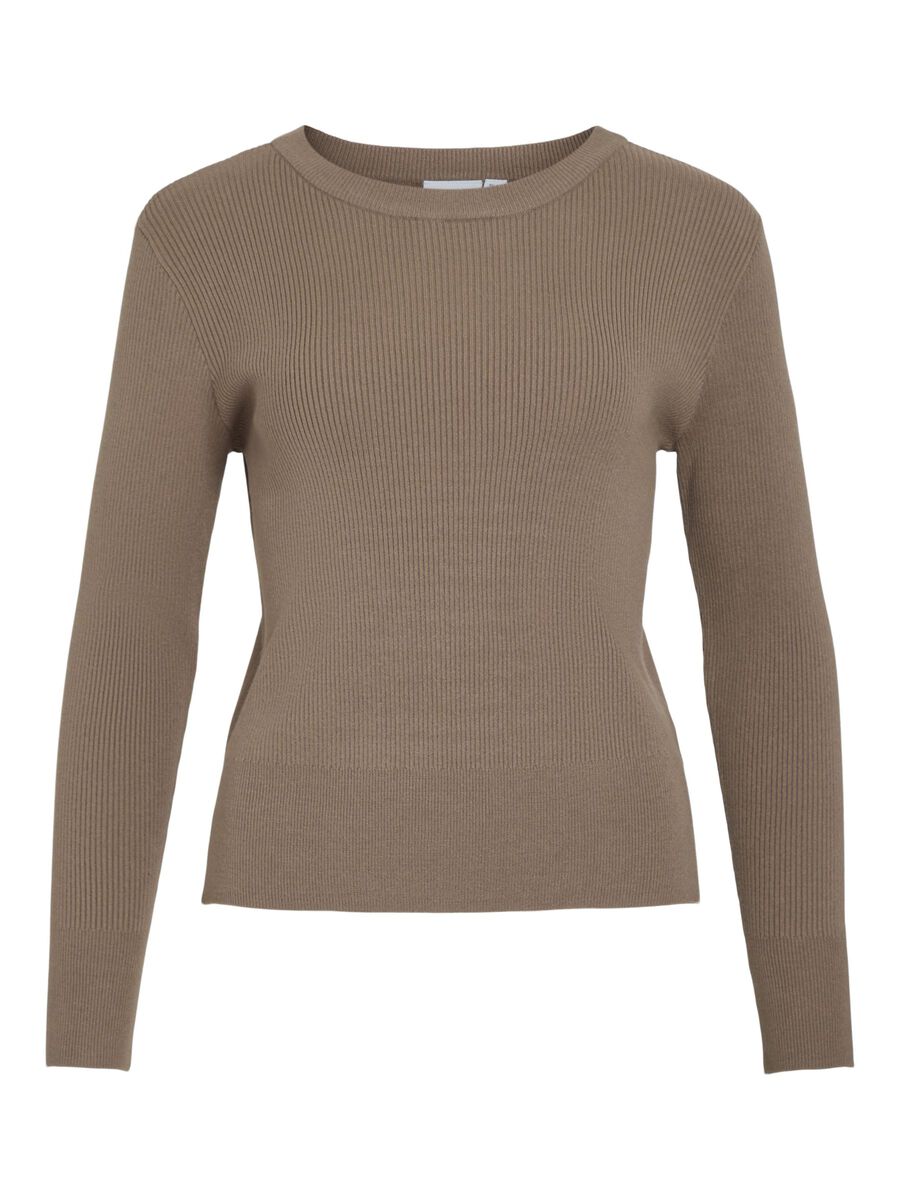 VILA LONG SLEEVE TOP A MAGLIA, Fossil, highres - 14084325_Fossil_001.jpg