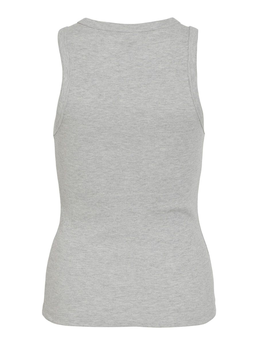 VILA VISOLA RUNDHALS TOP, Light Grey Melange, highres - 14101757_LightGreyMelange_002.jpg