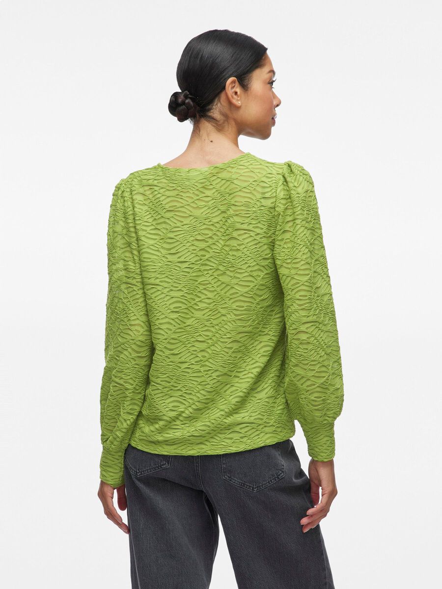 VILA ROUND NECK LONG SLEEVED TOP, Kelp Forest, highres - 14107438_KelpForest_004.jpg