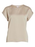 Vila ROUND NECK SHORT SLEEVED TOP, Frosted Almond, highres - 14059563_FrostedAlmond_001.jpg