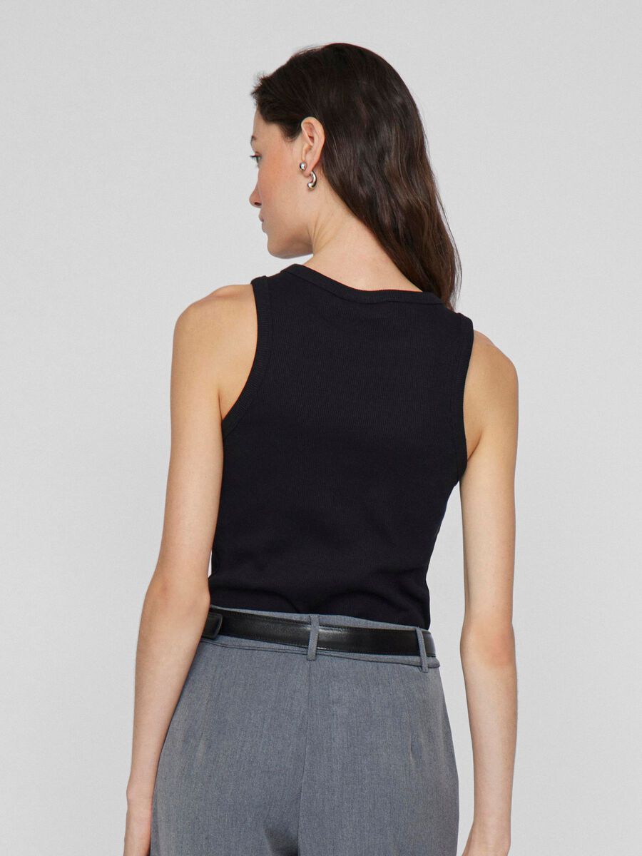 VILA VISOLA ROUND NECK SLEEVELESS TOP, Black Beauty, highres - 14101757_BlackBeauty_004.jpg