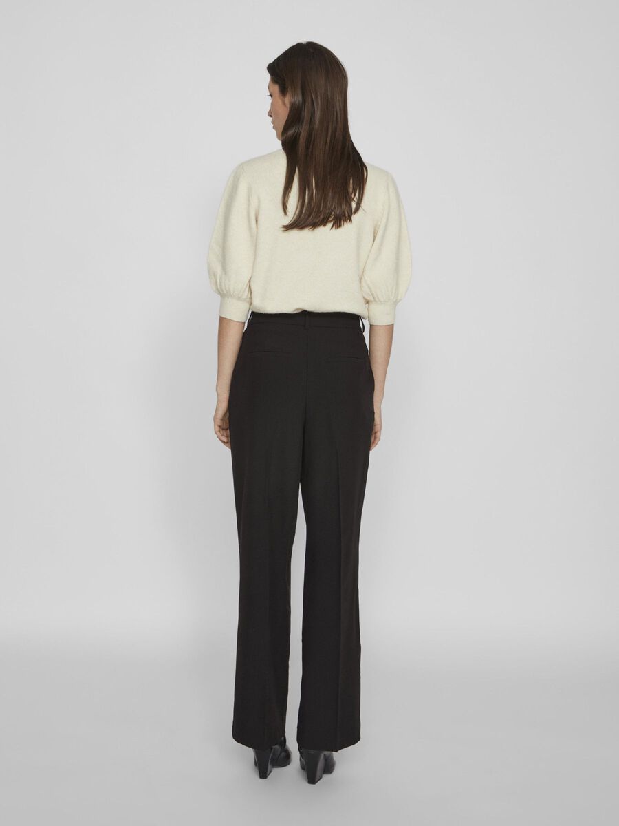 High Waisted Tailored Trousers - Black