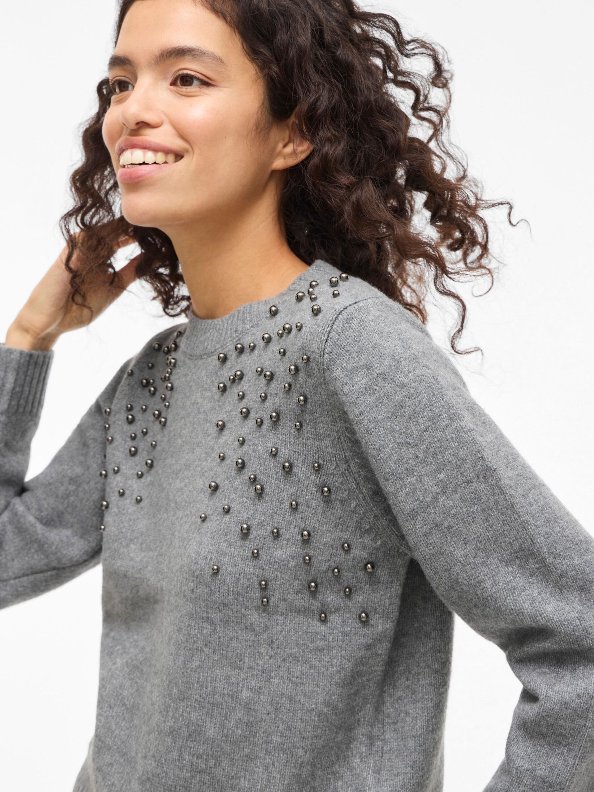 Carousel image - VILANIE CUELLO REDONDO JERSEY DE PUNTO, Medium Grey Melange | 3