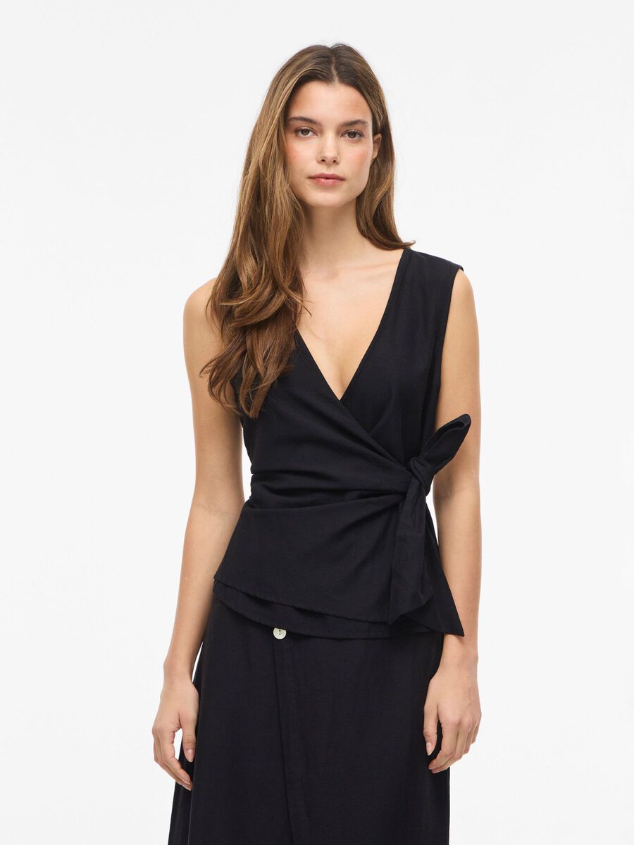 Product carousel image - VIPRISILLA V-NECK SLEEVELESS TOP, Black Beauty | 1